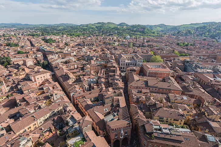 Italija, stogo, iš lėktuvo, senas, Miestas, kelionės, Italų