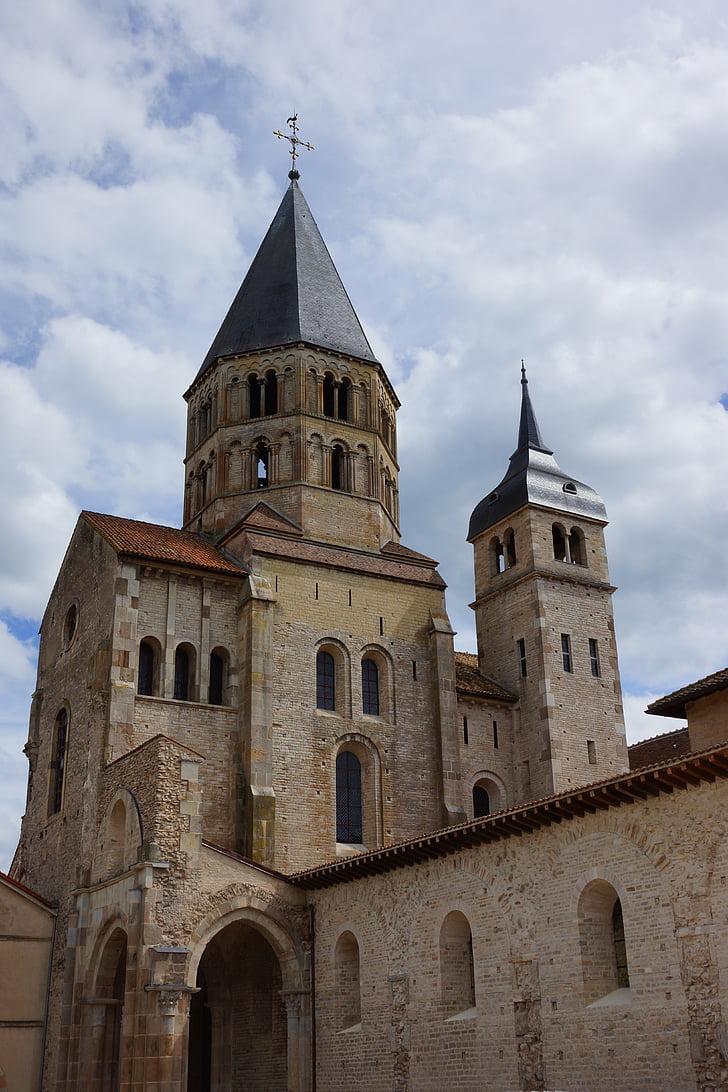 kyrkan, Abbey, Cluny, archtecture, medeltida, arkitektur, tornet