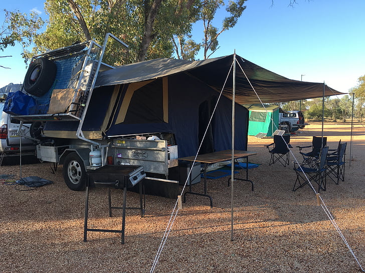 Camping, camp de, Camping-car, caravane, à l’extérieur, nature, Recreation
