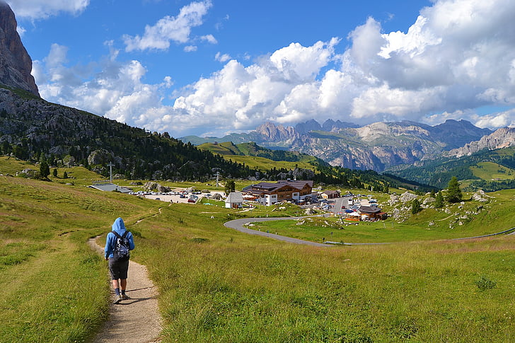 Val gardena, Sassolungo, montanha, Trekking, Tirol do Sul, natureza, Itália