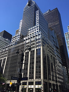 felhőkarcoló, Manhattan, New York-i, New york city, Skyline, felhőkarcoló, építészet