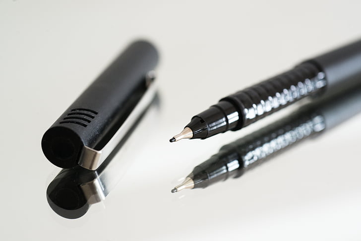 preto, caneta, tinta, desenho, escritório, lápis, Nota