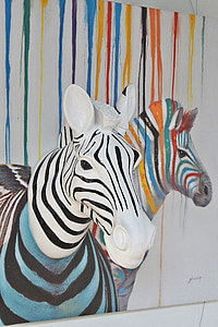 Zebra, umenie, farebné