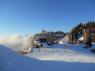 esquí, esquí de fondo, Esquiadores, invierno, nieve, deporte, montaña