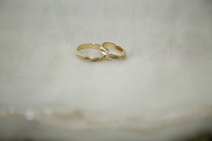 mariage, bague, anneaux de mariage, amour, bague de mariage, Or, bijoux