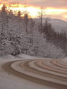 drumul, gheata, drumuri alunecoase, Black ice, trafic, iarna, iarnă