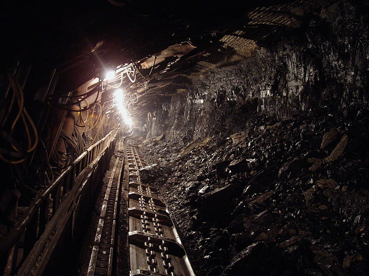 charbon, noir, minérale, underground, mine, mineurs, production