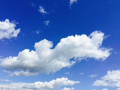 nuvens, azul, céu, dia, Branco, cloudscape
