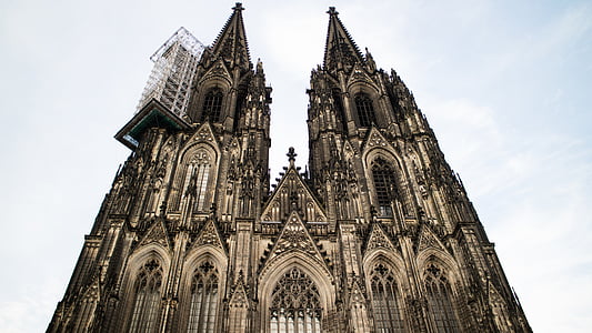 arkitektur, bygge, katedralen, kirke, Köln, Kölnerdomen, fasade