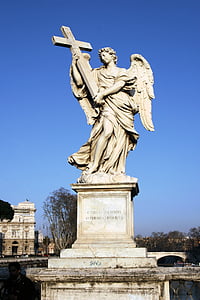 italy, rome, castel sant'angelo, statue, angel