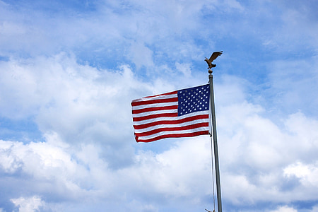 amerikai zászló, zászló, flutter, csillag csíkok, Sas, nekünk sas