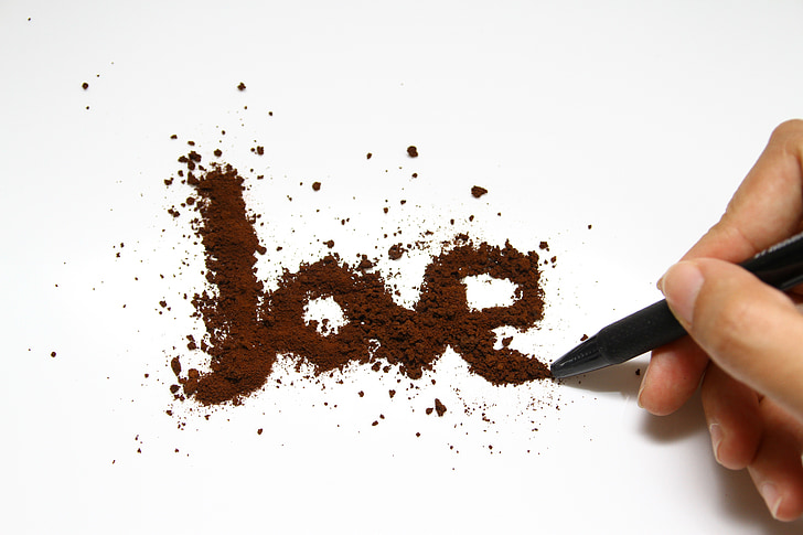 kaffe, kjærlighet, Cup, kafé, drikke, frokost, brun