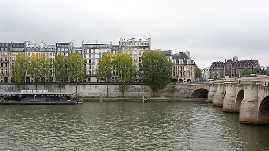 Párizs, Senna, pont-neuf, víz, híd, Franciaország, táj