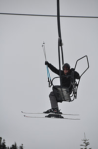 Lyžovanie, Whistler, Kanada, lyžiarsky vlek, Britská Kolumbia, zimné, Ski