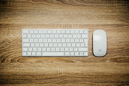 tastatur, type, bogstaver, gadget, hvid, æstetiske, træ