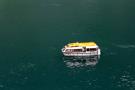bote salvavidas, barco de transporte, fiordo noruego