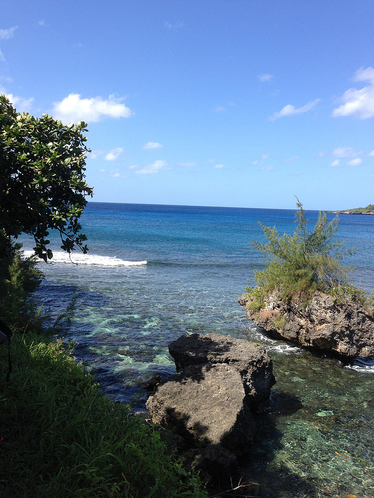 Saipan, Tinian, röd, stranden, Pacific, CNMI, södra