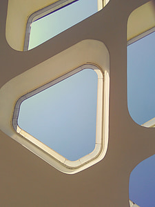 trojúhelníky, vnitřní, venkovní, vzor, střecha, nahoru, světlo