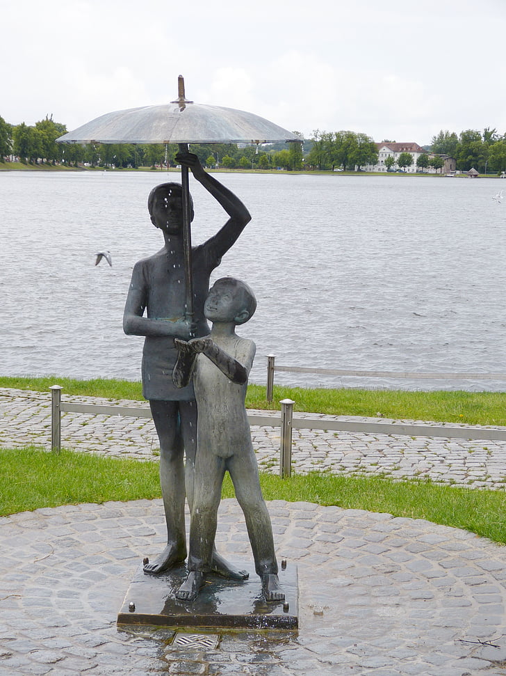 Schwerin, Meklenburgo Priešakinės Pomeranijos, valstybės kapitalo, parkas, paminklas, statula, skulptūra