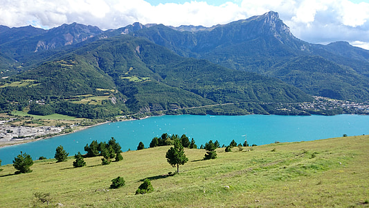 Lake, berg, natuur, landschap, hemel, Alpen, rit
