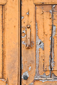 двери, Вуд, Старый, Текстура, узел, краска, ручка