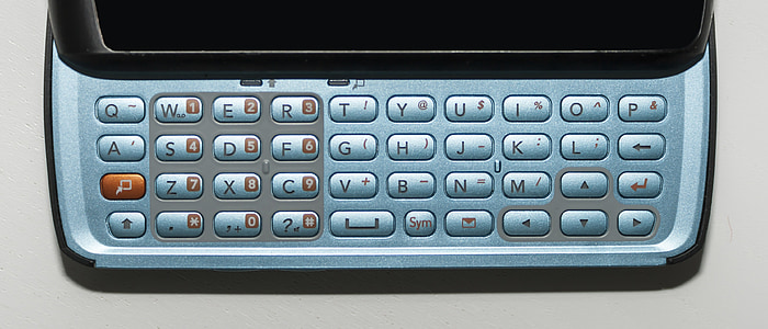 telefonas, QWERTY, klaviatūra, abėcėlė, raštu, tekstas, išmanusis telefonas