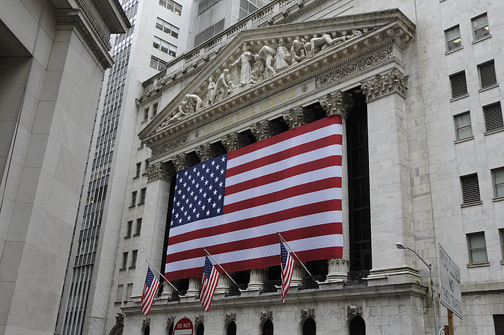 New york, Bourse de, argent, é.-u., drapeau, drapeau américain, New york city