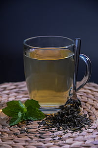 arbata, mėtų, Prieskoninės žolės, puodelis, Aromatiniai, augalų, lapija