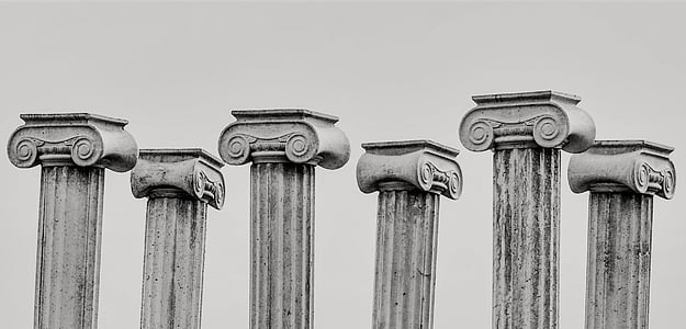 capitais de pilar, Grego, arquitetura, coluna, iônico, elegância, clássica