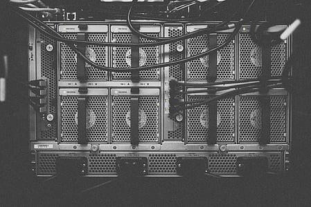 grå, skala, Foto, sort, med ledning, maskine, computer