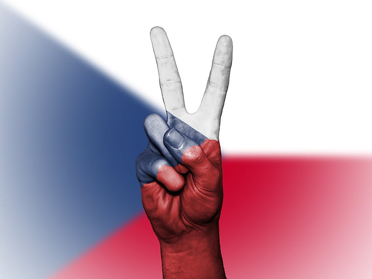 République tchèque, paix, main, nation, arrière-plan, bannière, couleurs