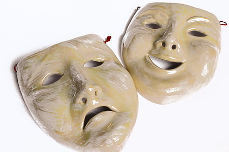 maske, čustva, stanje duha, veselje in žalost, porcelan, karneval, človeškim obrazom