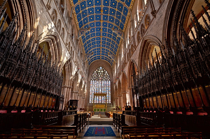 cathedral, interior, architecture, building, infrastructure, bench, art