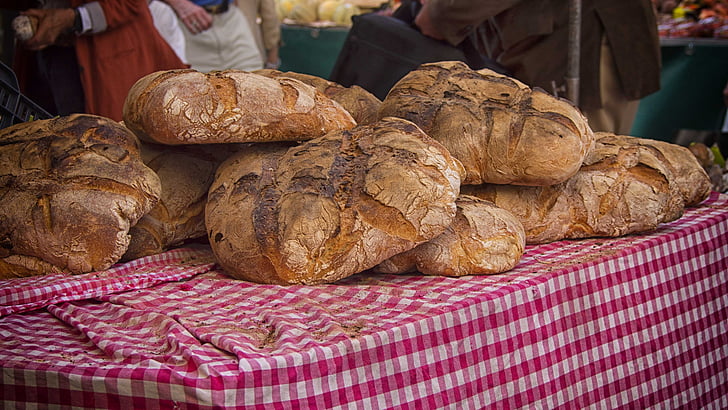 duona, rinkos, kepykla, Prancūzija, galia, maisto produktas, maisto