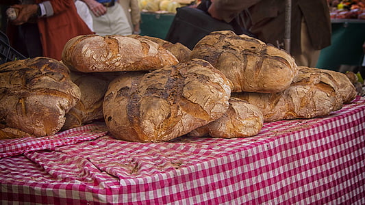 chléb, trh, Pekárna, Francie, moc, potravinářský výrobek, jídlo