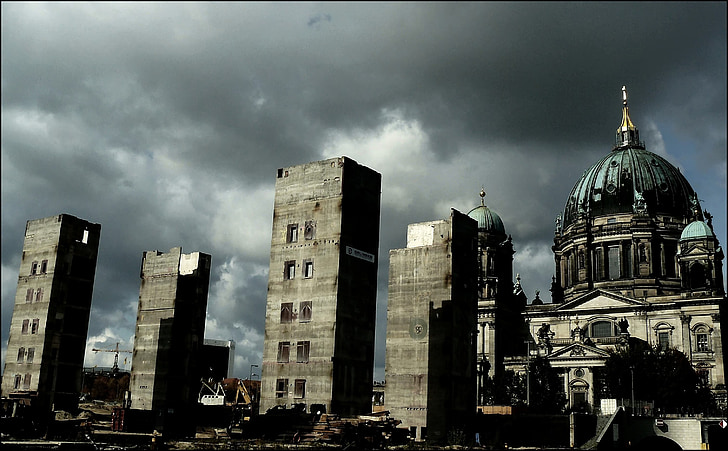 ruinerna, ruin, slotten av Republiken, Berlin, Berlin cathedral, gamla, byggnad