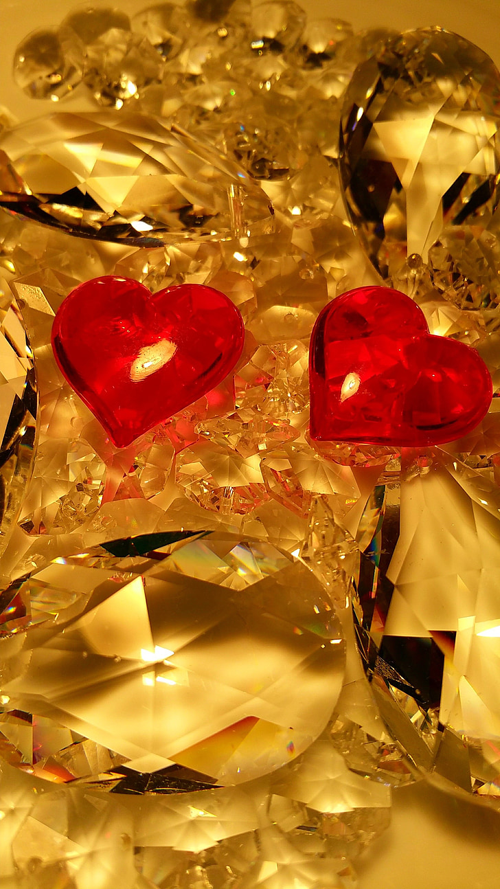 Alla hjärtans dag, Kärlek, kristallglas, hjärtat, dekoration, glas, Crystal