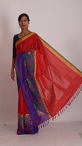 sarees, plava boja saris, ženske nositi, Indijska odjeća, tradicionalni