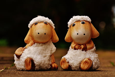 schapen, Deco, keramiek, schattig, Figuur, zacht speelgoed, wol