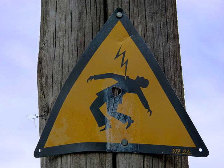 danger, Ray, choc électrique, signal