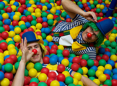 clowns, circus, funny, face, head, cheerful, colorful