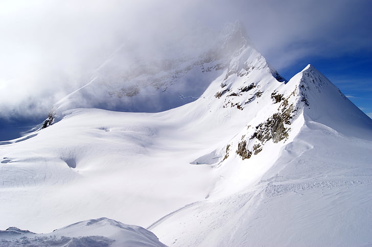 Jungfraujoch, Munţii, peisaj de zapada, zăpadă, iarna, rece, natura