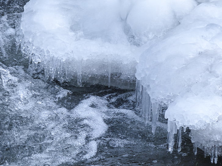 ตกน้ำ, แช่แข็ง, น้ำแข็งที่ปกคลุม, น้ำแข็งเย็น, ธรรมชาติ, ฤดูหนาว, ธรรมชาติ