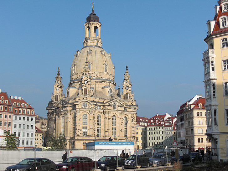 Església Frauenkirche, Dresden, l'església, arquitectura, edifici, cúpula, Steeple
