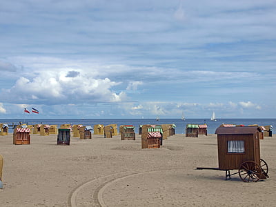 strand, clubs, Baltische Zee, Hohwacht, zand, vakantie, sporen in het zand