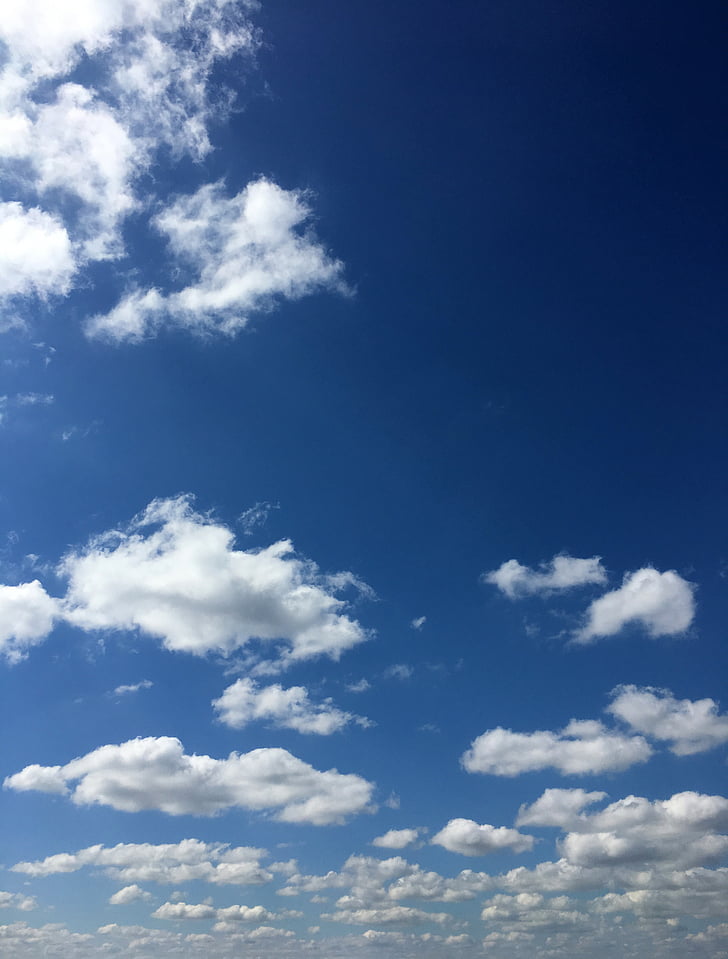 σύννεφα, μπλε, ουρανός, ευρεία