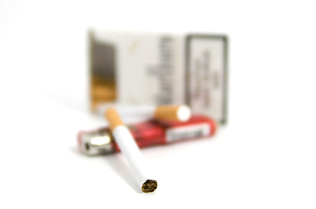 cigarrillo, fumar, más ligero, tabaco