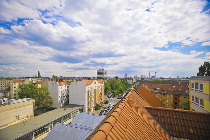 a Hotel, Berlin, Berlin központjában, tőke, város, építészet, tető