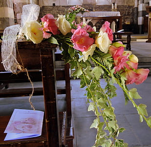 flowers, banco, church, marriage, book