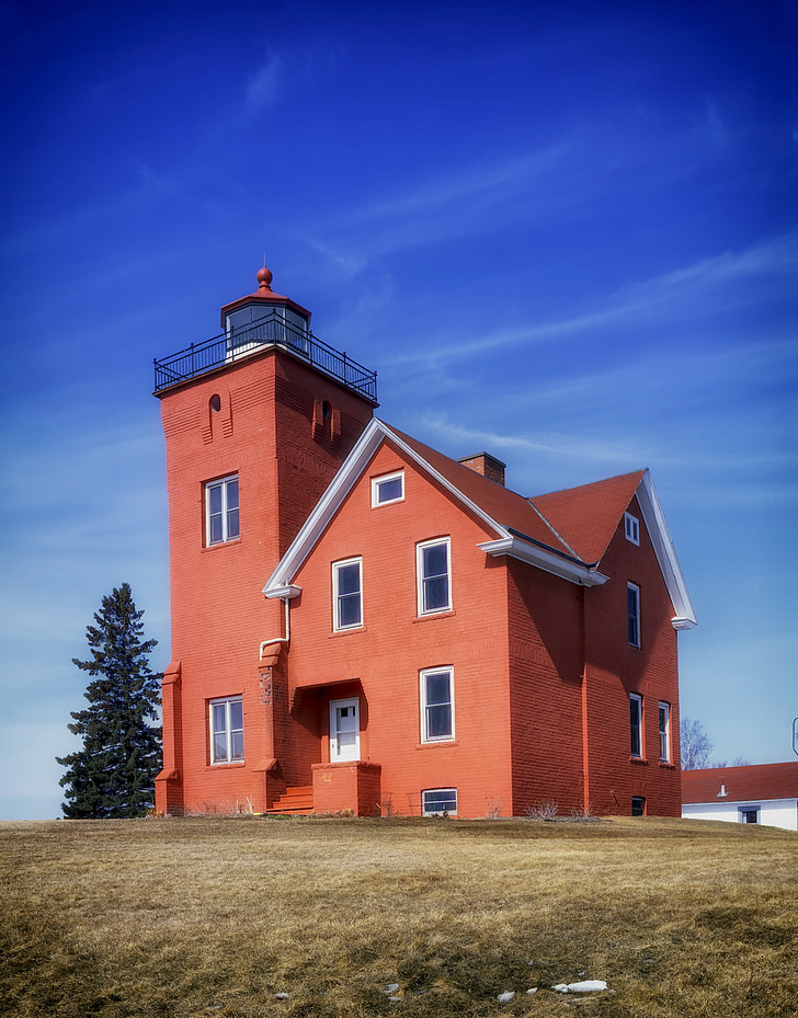 Lighthouse, Minnesota, arkitektur, agat bay, vartegn, historiske, natur